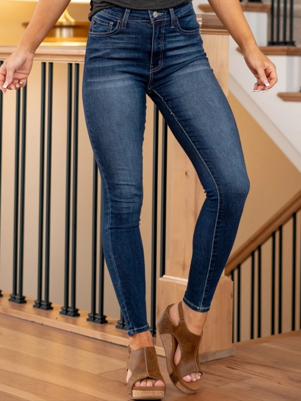KanCan Dark Blue High-Rise Skinny Jeans Sz 5